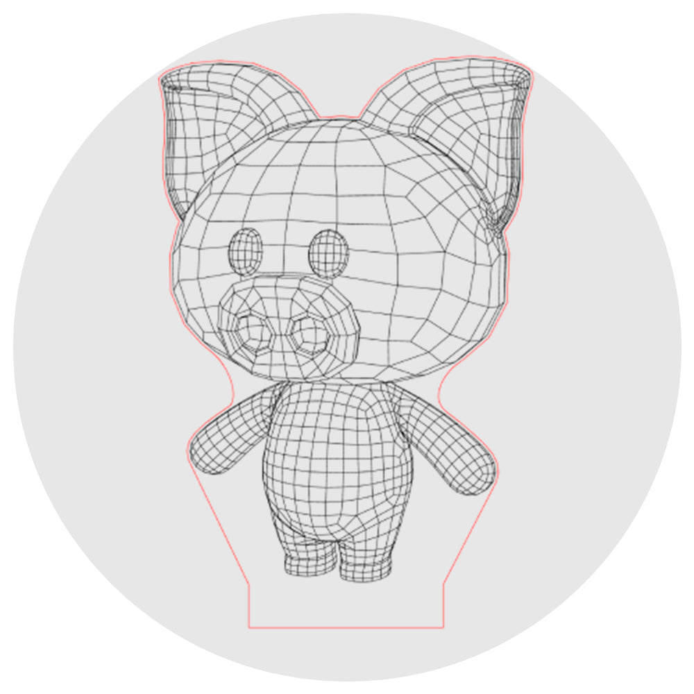 Lámpara 3D Led Cartoon Chanchito Piggy