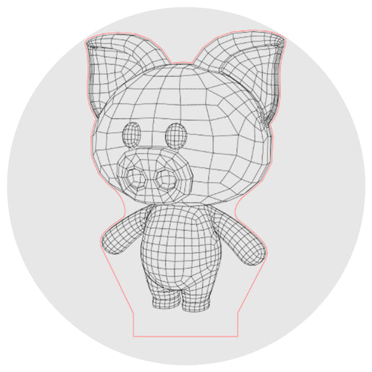 Lámpara 3D Led Cartoon Chanchito Piggy