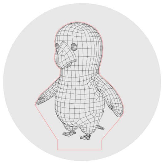 Lámpara 3D Led Cartoon Pinguino