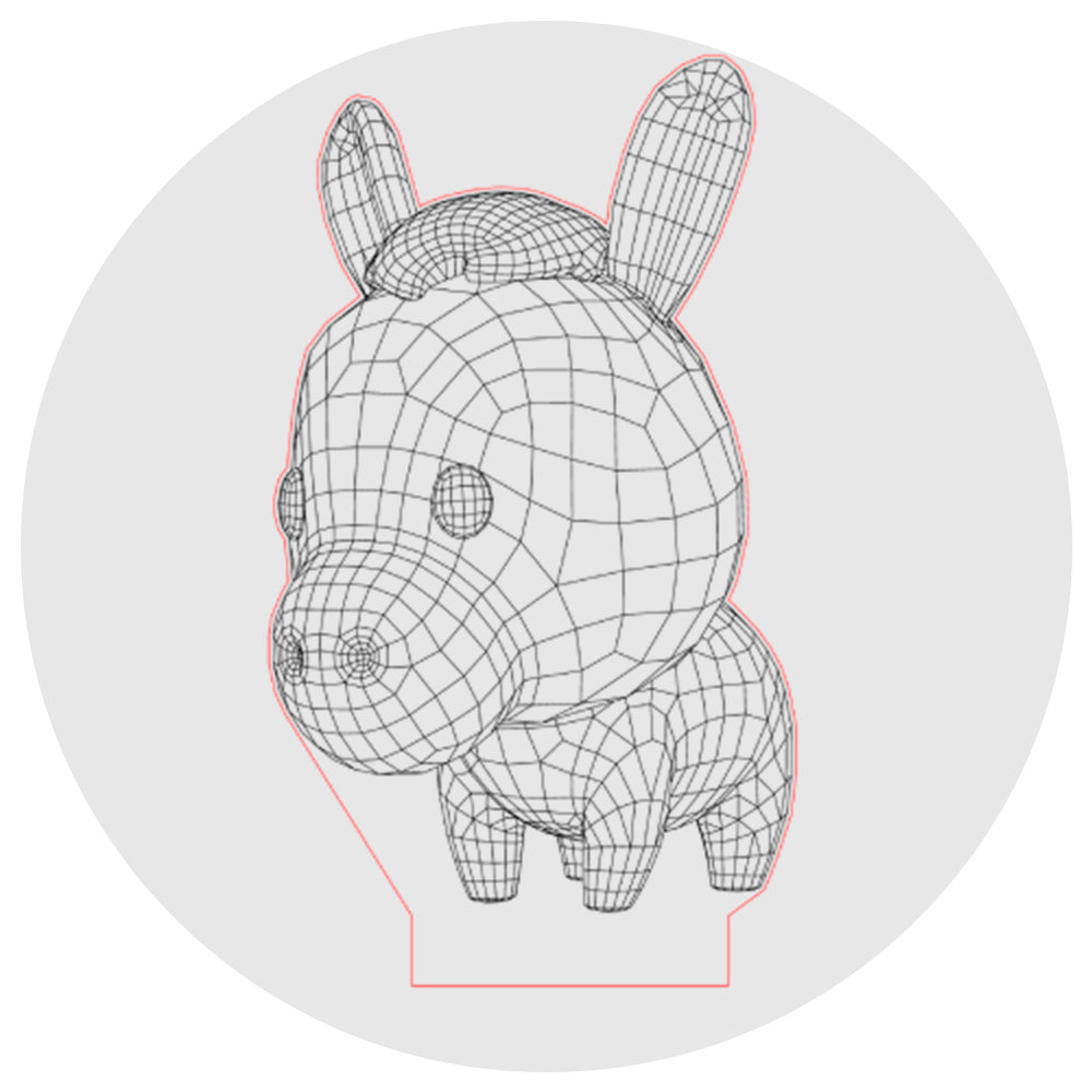 Lámpara 3D Led Cartoon Burro