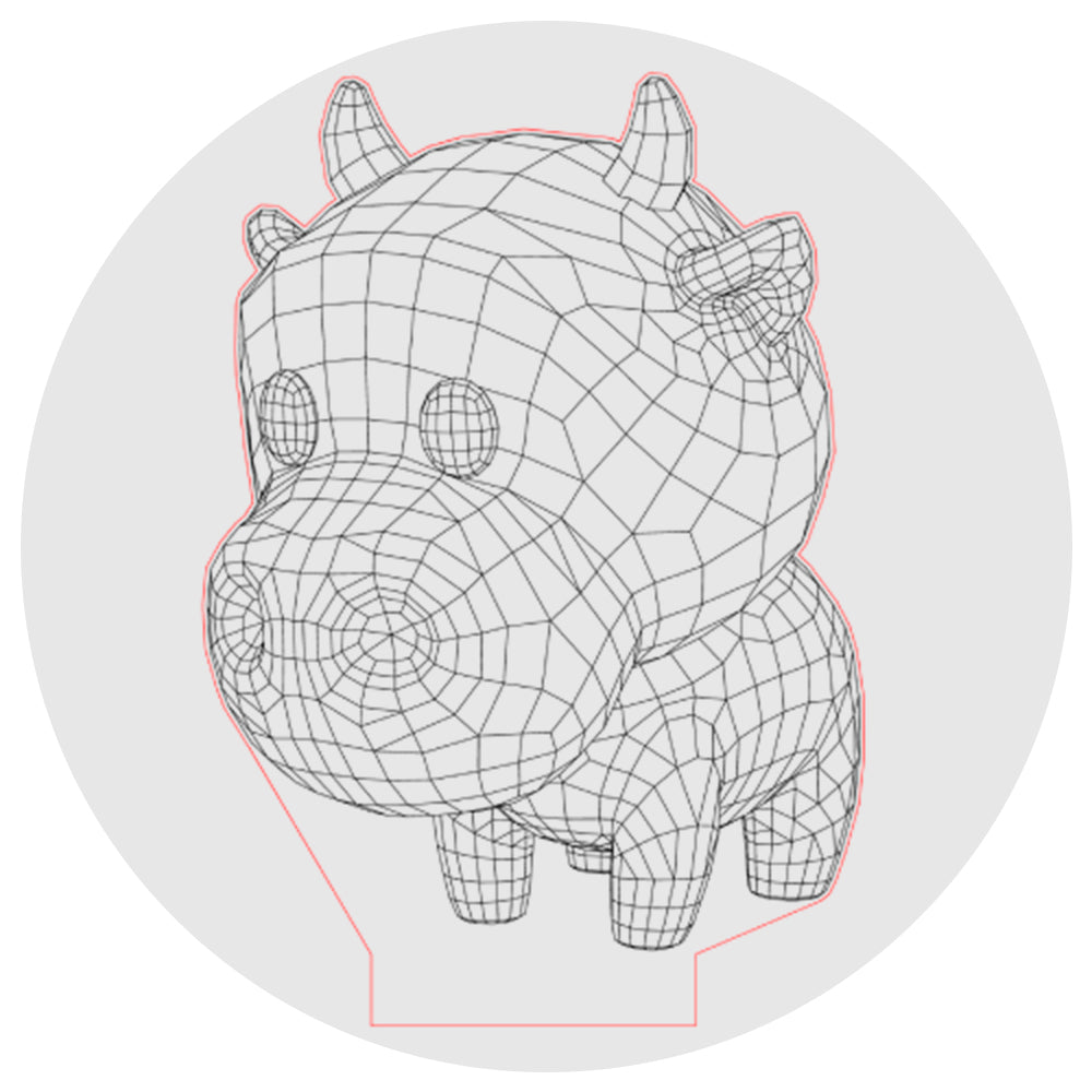 Lámpara 3D Led Cartoon Toro