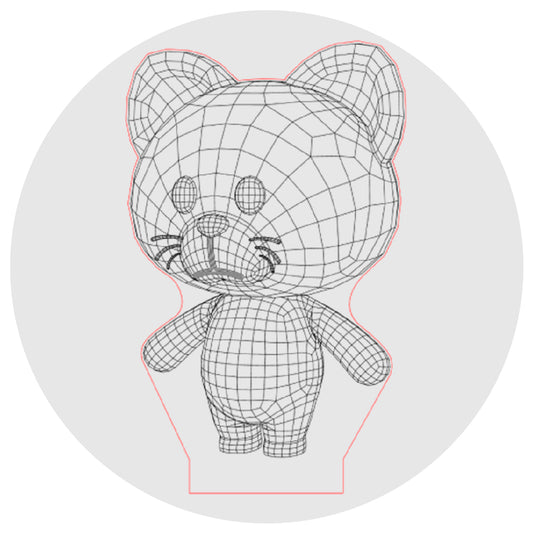 Lámpara 3D Led Gato Cartoon