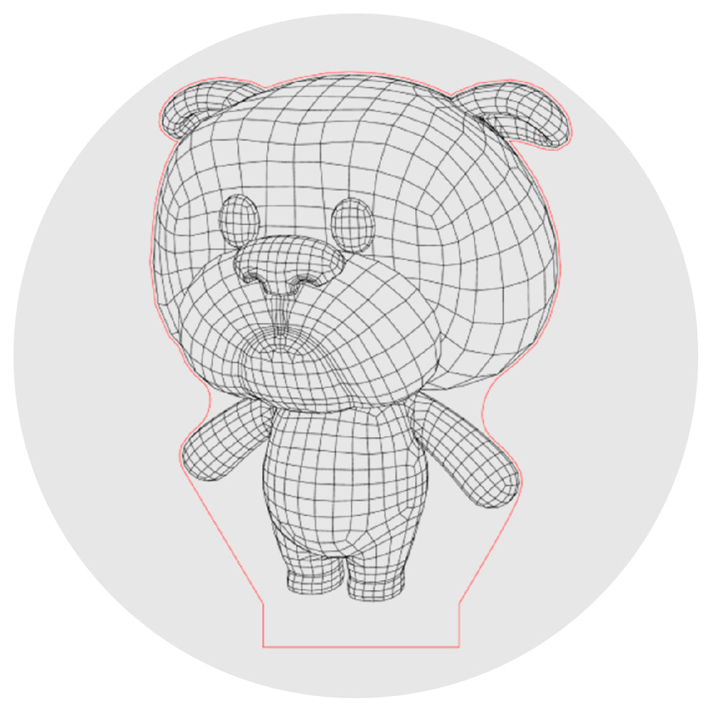Lámpara 3D Led Bulldog Cartoon