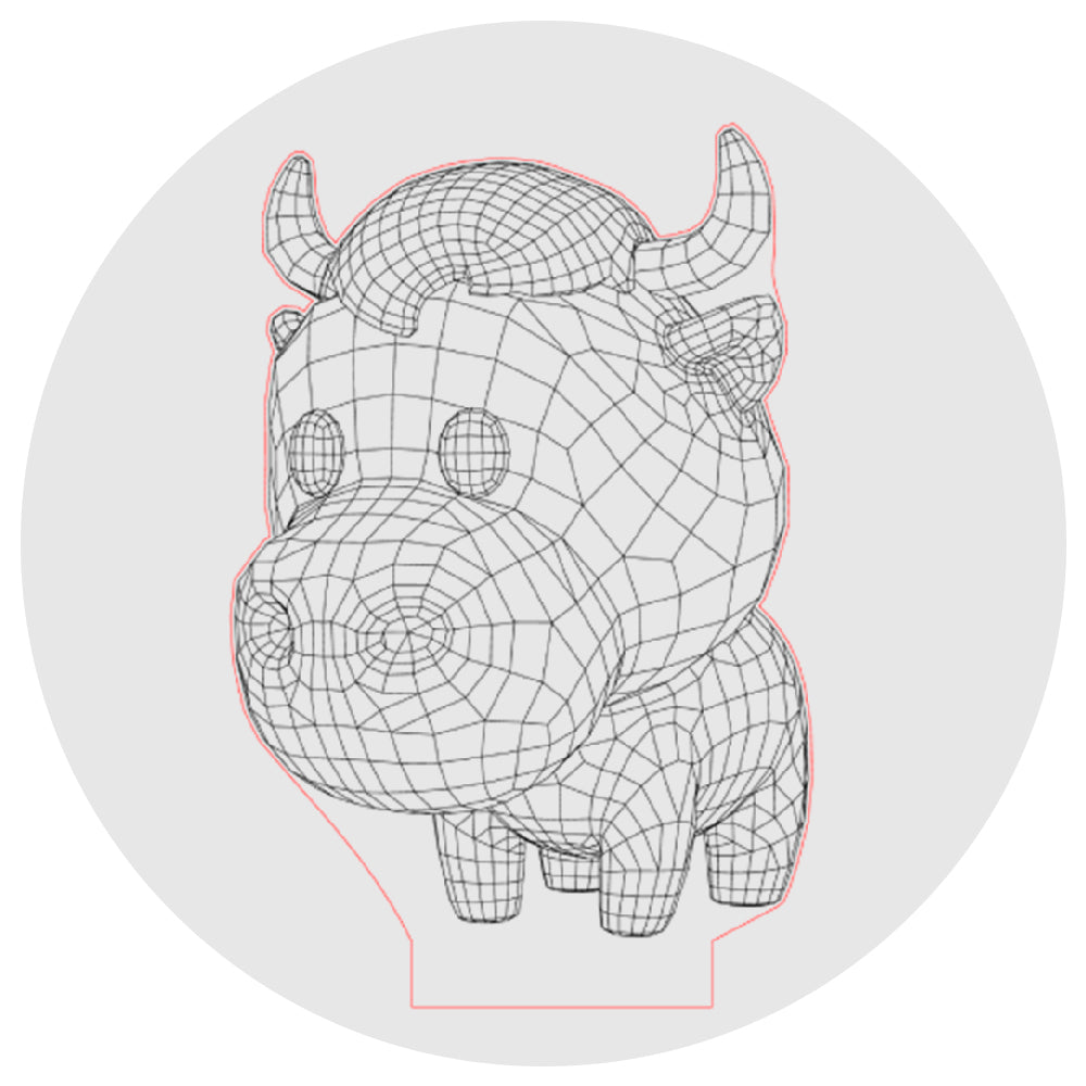 Lámpara 3D Led Cartoon Vaca