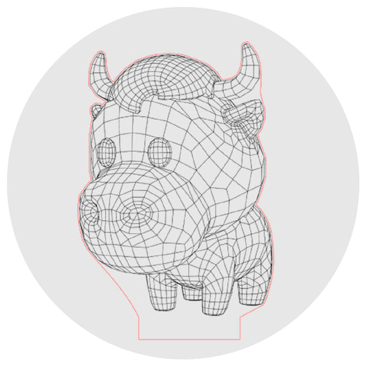 Lámpara 3D Led Cartoon Vaca