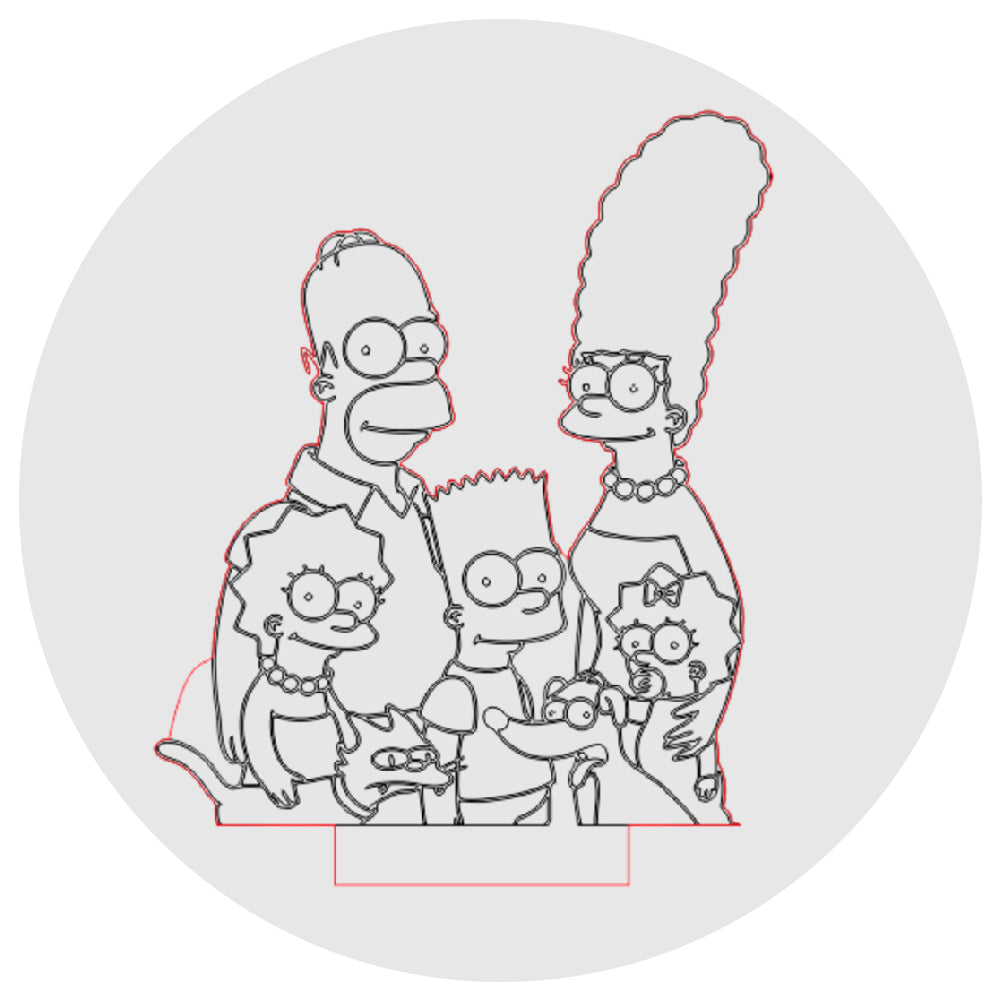 Lámpara 3D Led Los Simpsons Familia