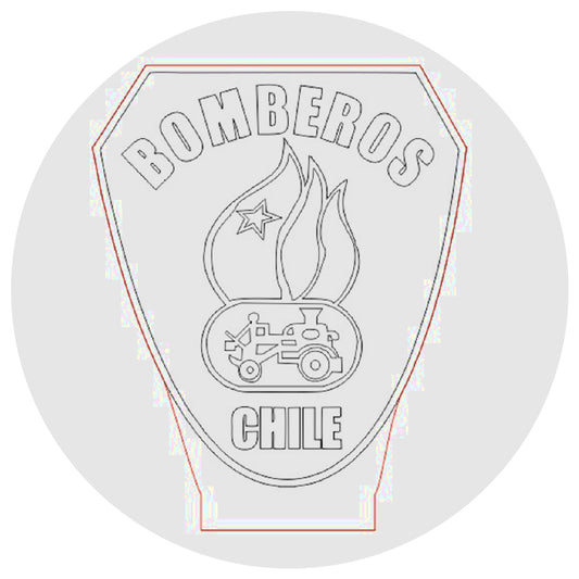 Lámpara 3D Led Cuepo de Bomberos Chile