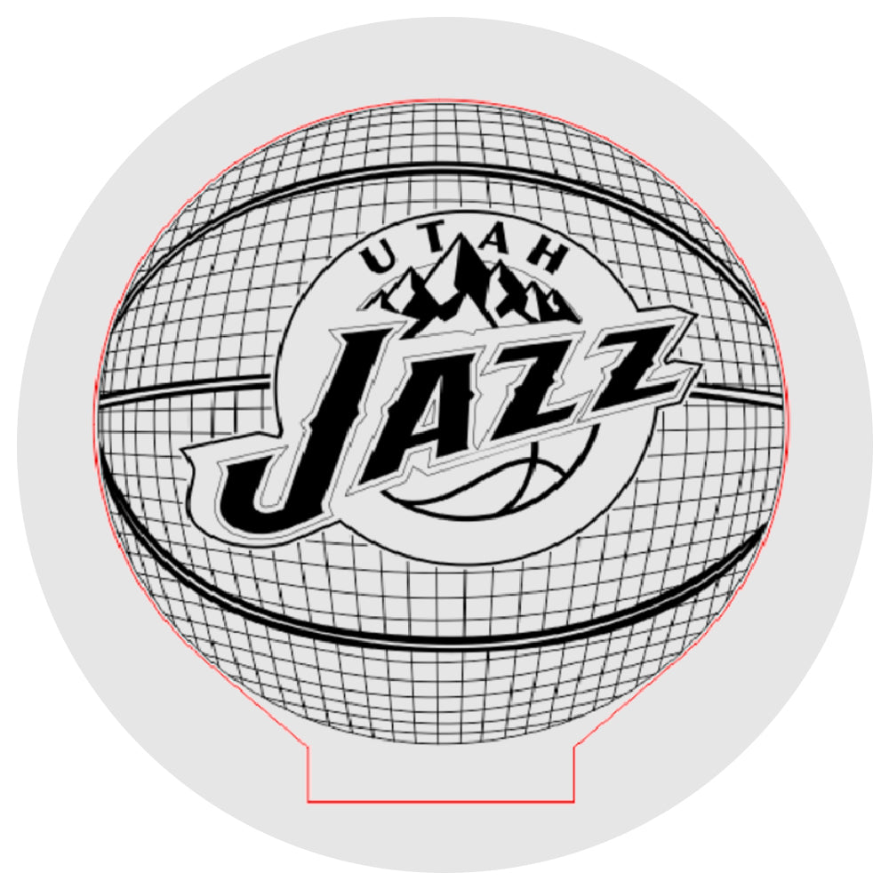 Lámpara 3D Led Utah Jazz Equipo Baloncesto