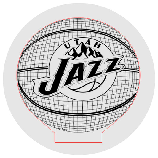 Lámpara 3D Led Utah Jazz Equipo Baloncesto