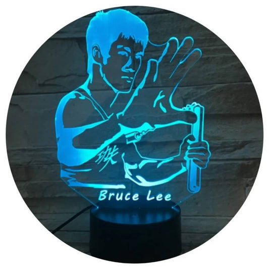 Lámpara 3D Led Bruce Lee Artes Marciales