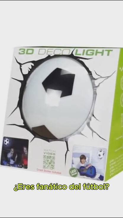 Lámpara Aplique Mural 3D Deco Balón de Fútbol